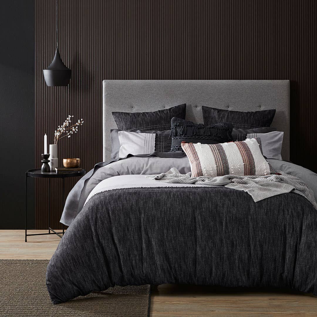 Wilkinson Quilt Cover - Grey Black